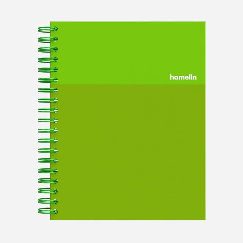 Hamelin, Spiral Notebook, 8x10in, College Ruled, Hardcover, 75shts/150 Pages, 1 Subject Notebook, EMERALD Green - Image 1